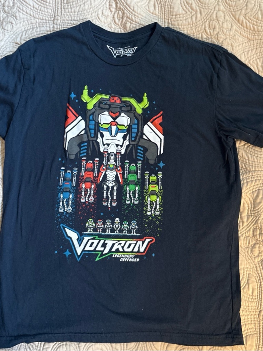 Loot Crate Voltron Graphic Tee - Black‎ with Red, Blue, Green, Yellow